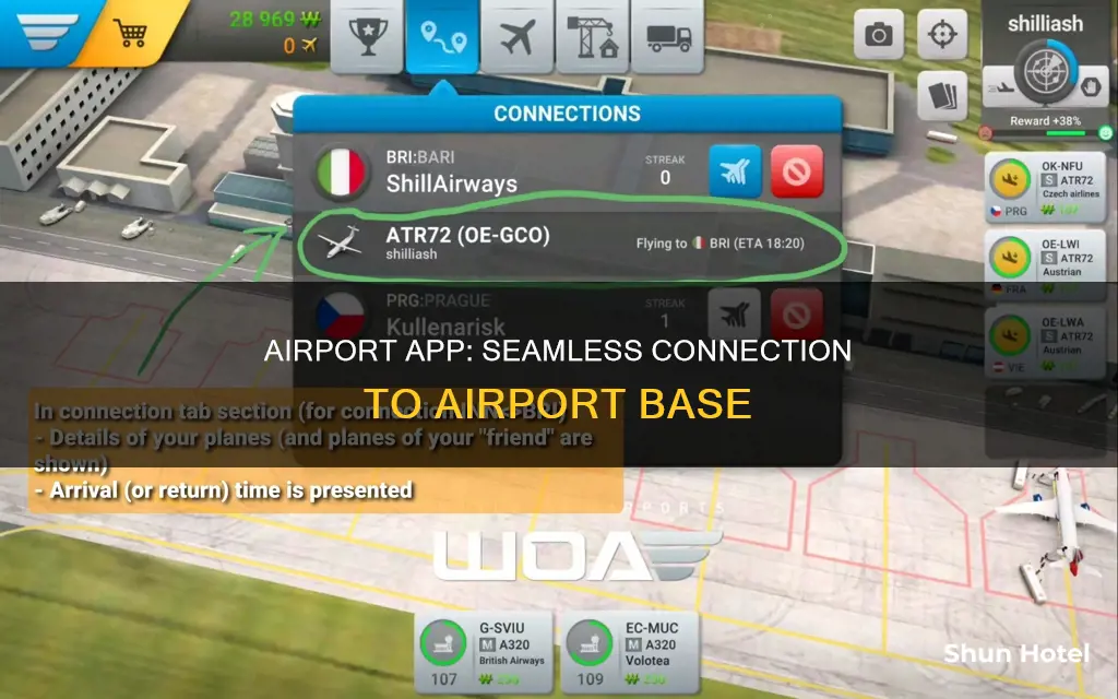 can connect airport app with airport base