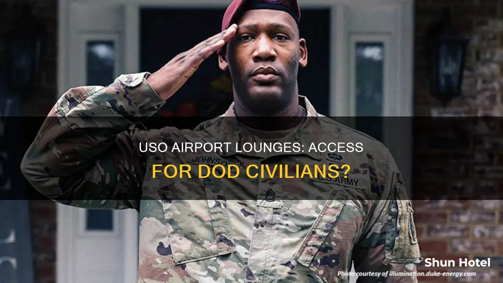 can dod civilian access uso center at airport