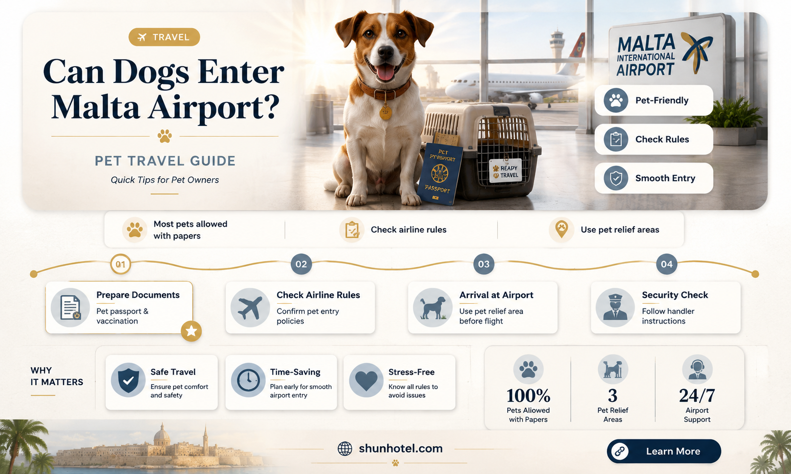 are dogs allowed in malta airport