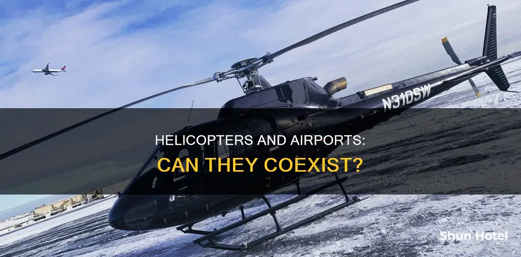 can helicopters fly near airports