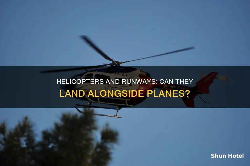 can helicopters land on the airport runway