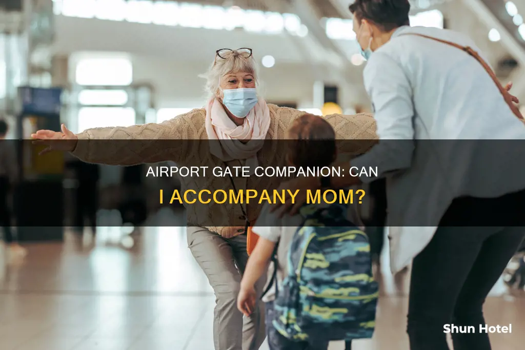 can i accompany mother to airport gate