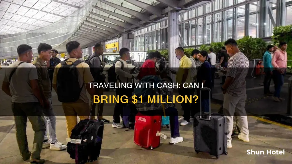 can i bring 1 million cash enter from airport