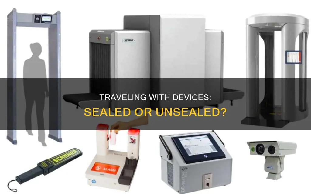 can i bring devices sealed in the airport