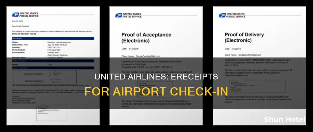 can i bring ereceipt to airport united