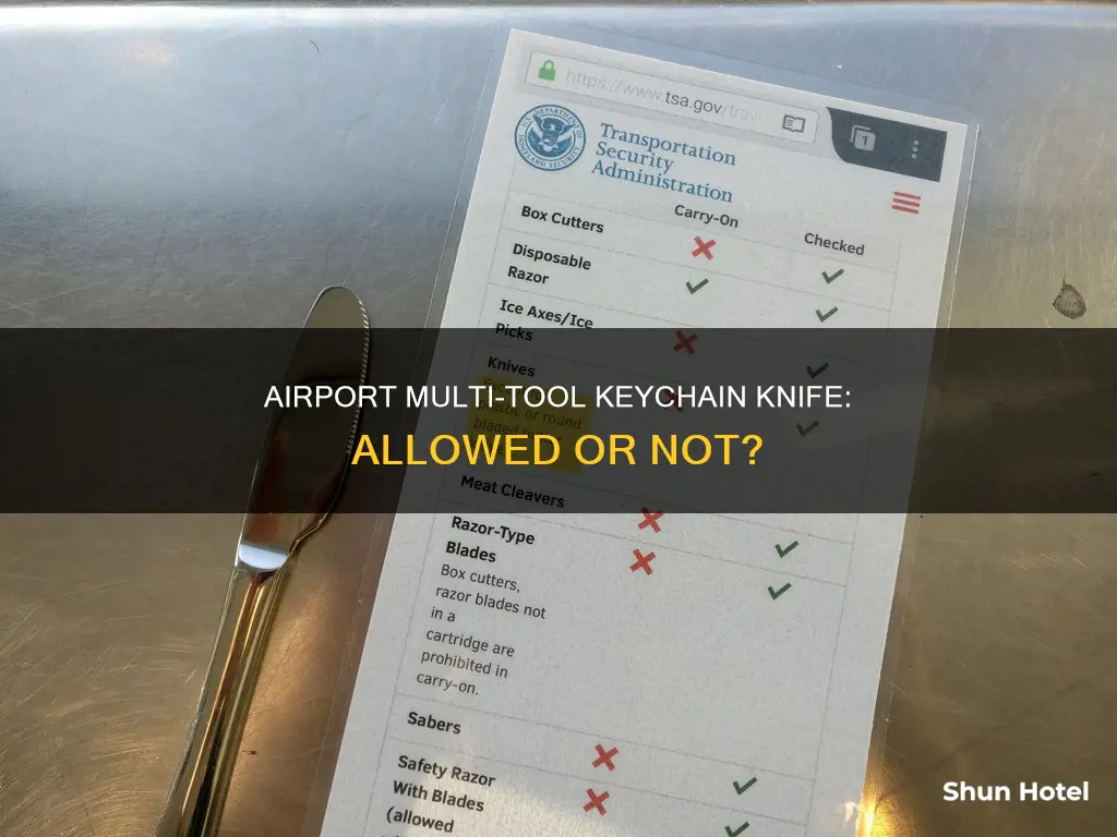 can i bring multi tool keychain knife to airport