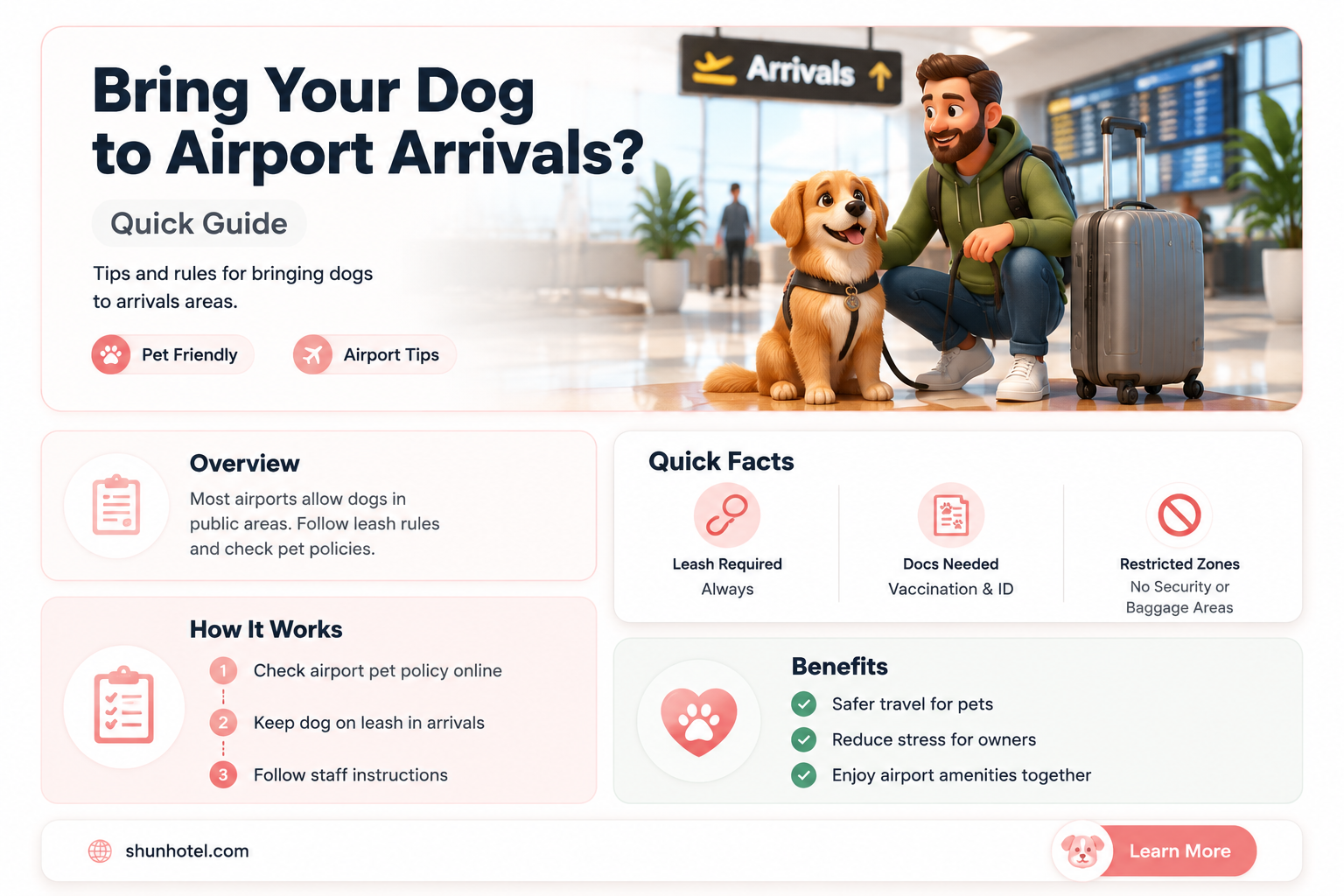 are dogs allowed at airport arrivals