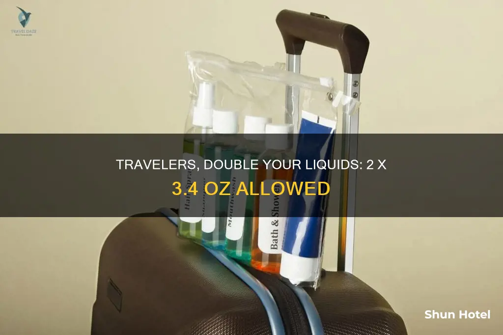 can i bring two different 3.4 oz to airport security