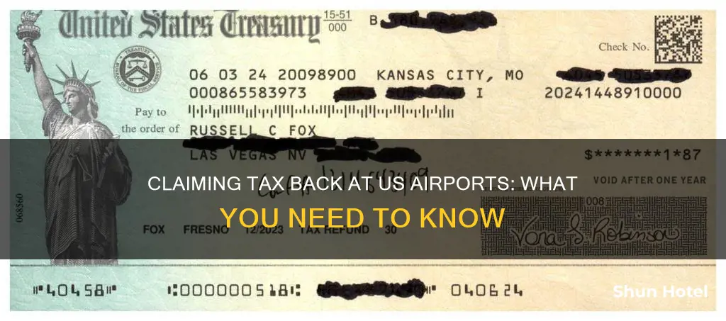 can i claim tax back at us airport