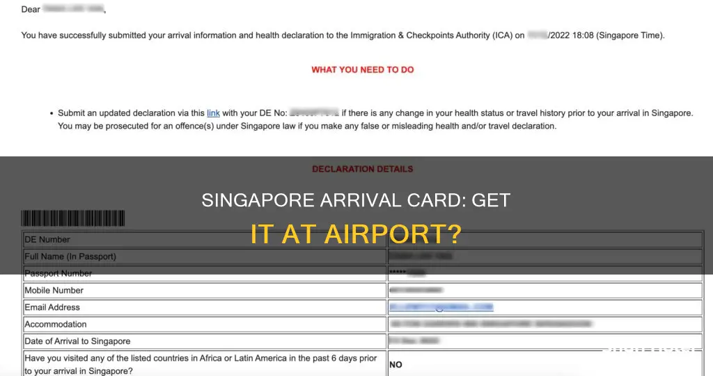 can i get a singapore arrival card at the airport