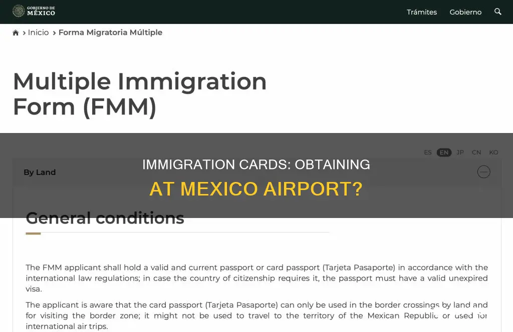 can i get an immigration card at the meciso airport