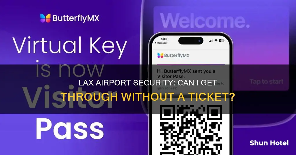 can i go thrpugh lax airport security without a ticket