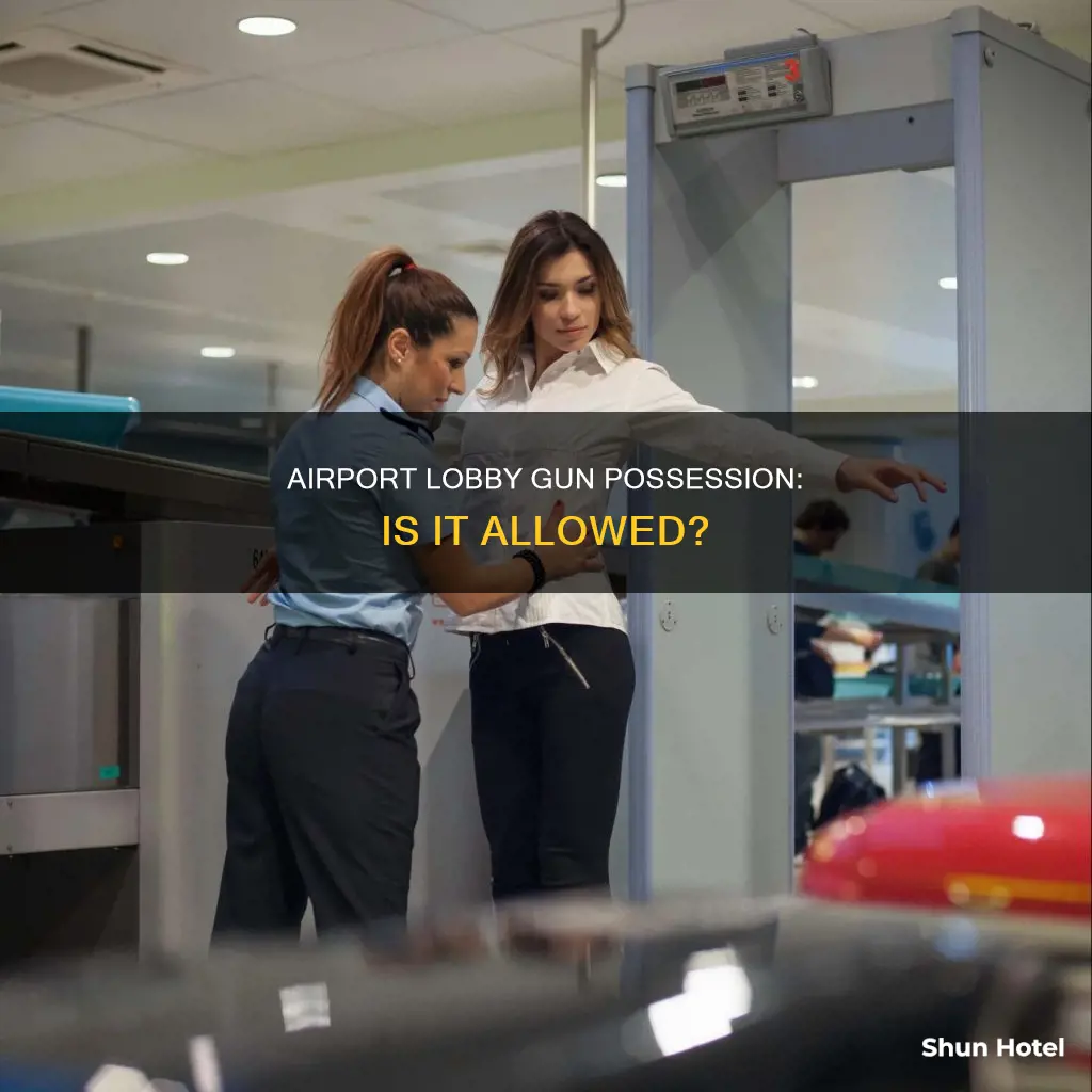 can i have a gun in a airport lobby