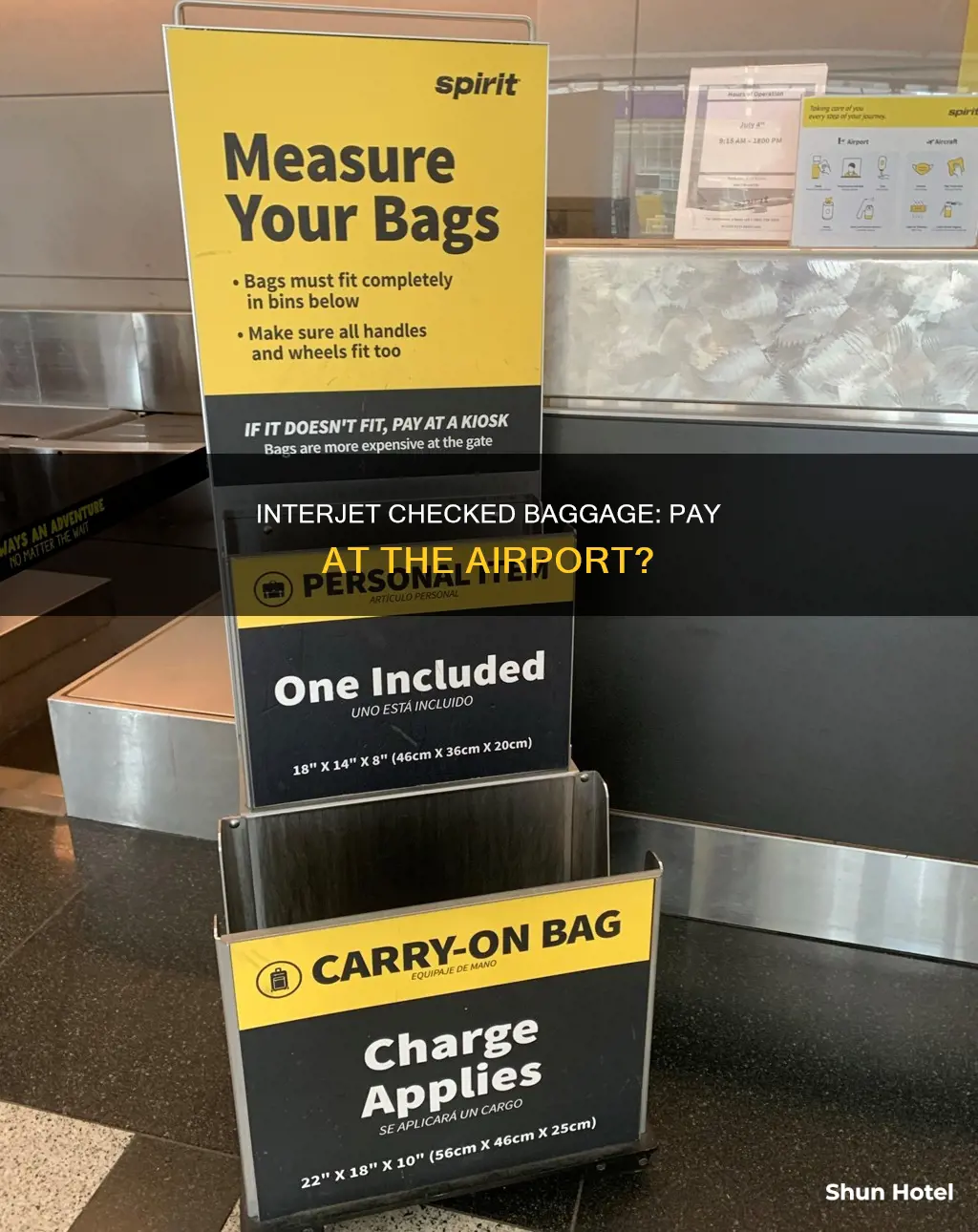 can i pay for interjet checkin baggage fee at airport