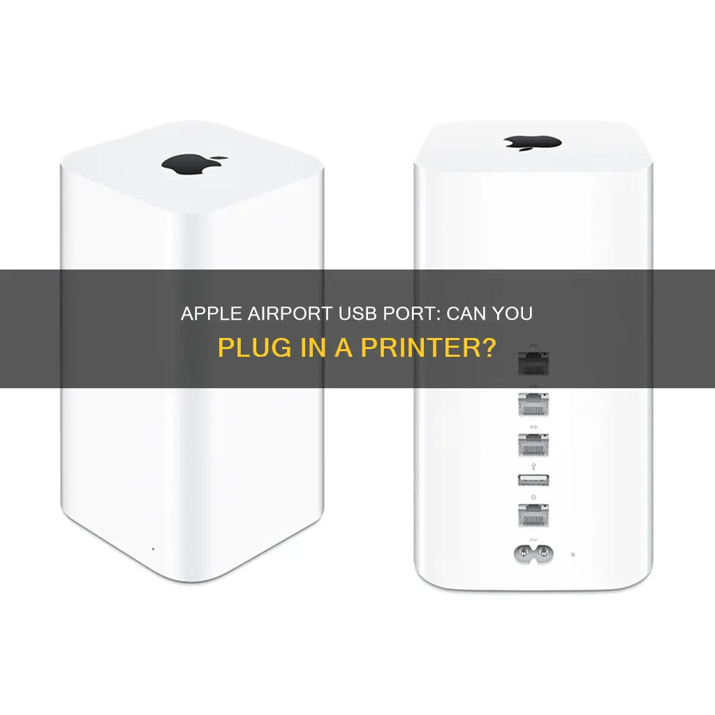 can i plug printer in to apple airport usb port