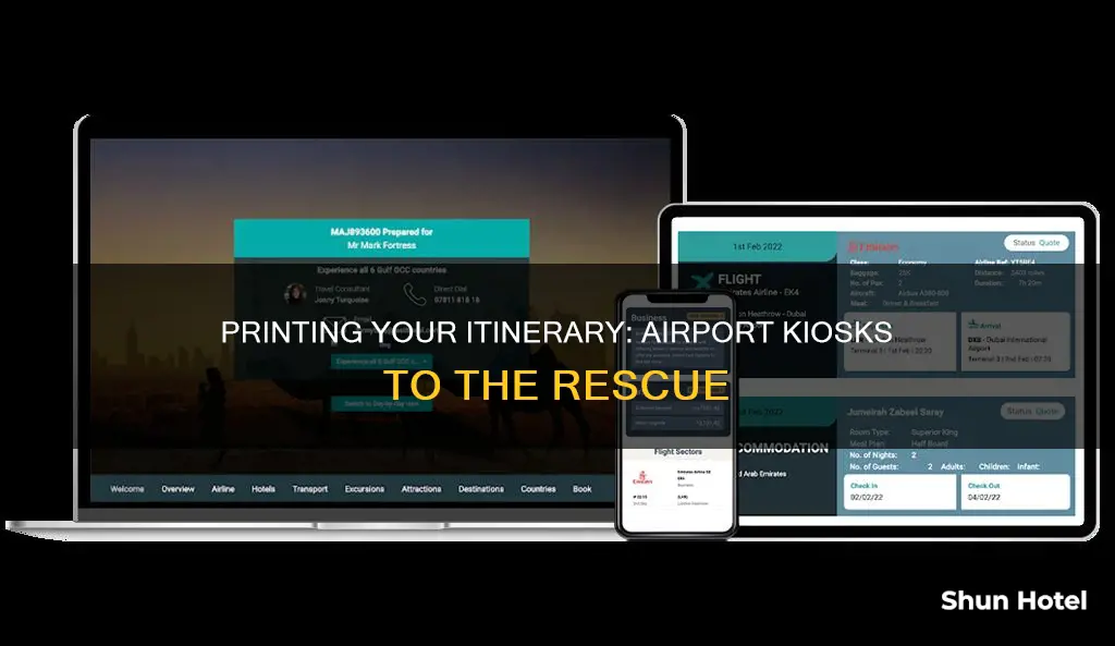 can i print my itemtirary at the airport