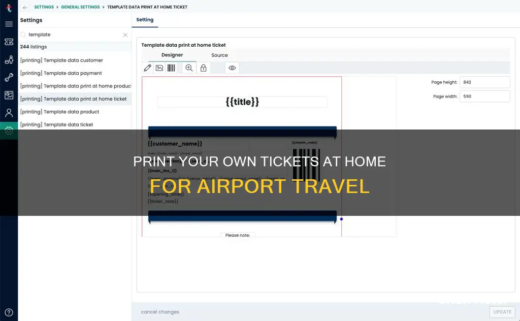 can i print tickets at home for airport