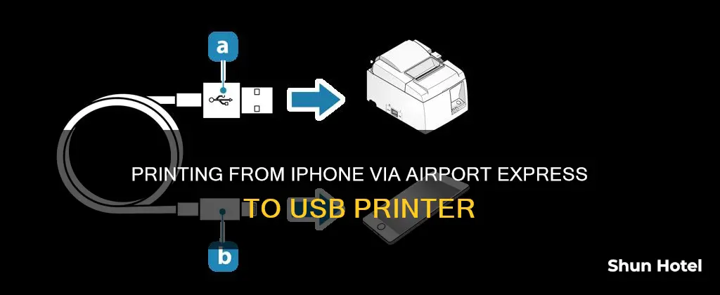 can i print to usb airport express printer from iphone