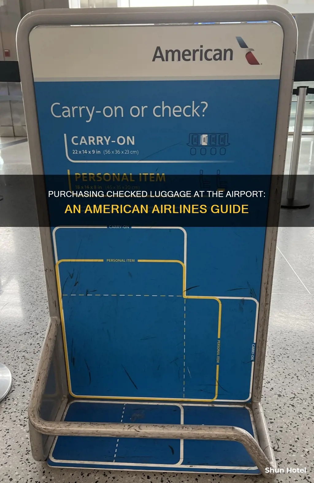can i purchase american airlines checked in lugggae at airport