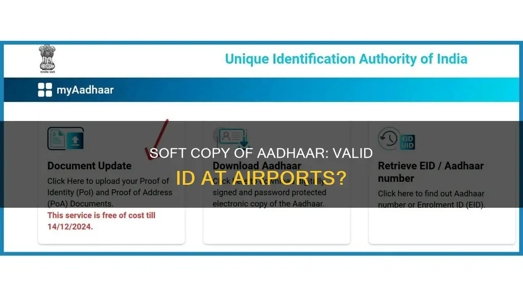can i show soft copy of aadhar card at airport