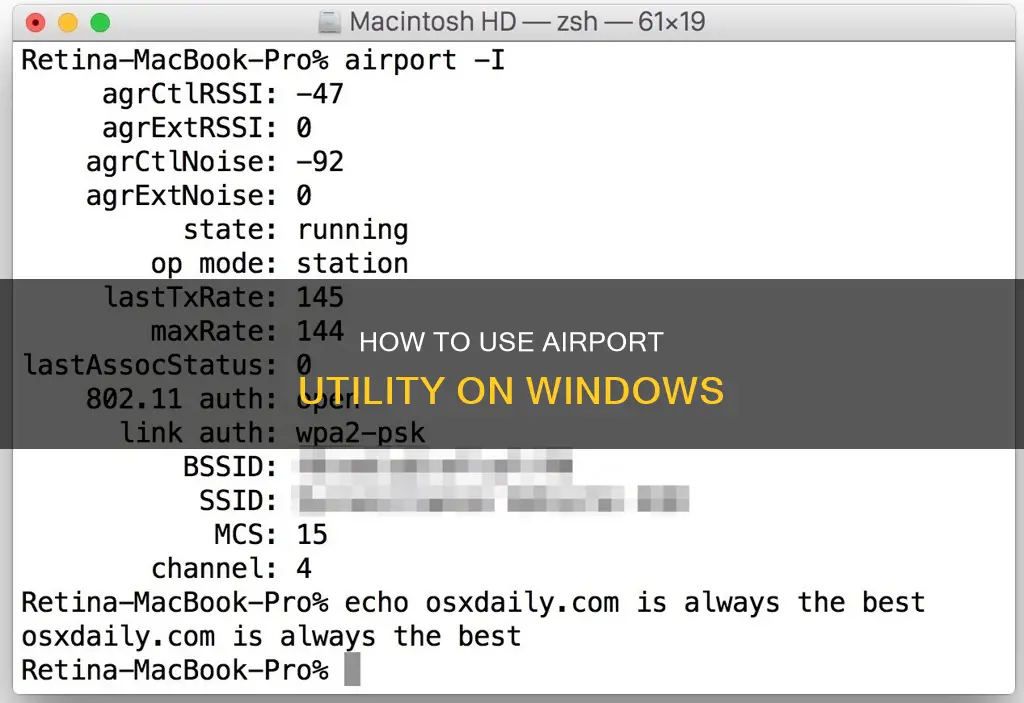 can i use airport utility on windows
