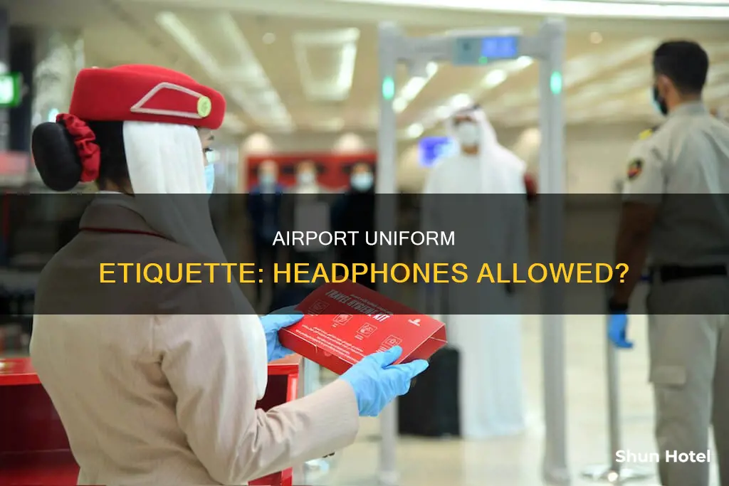 can i use headphones in uniform at the airport