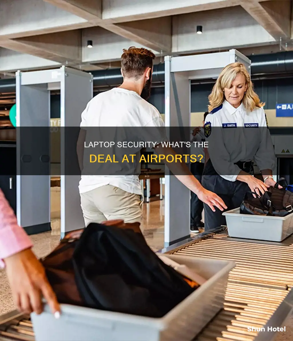 can laptop be on when going through airport security