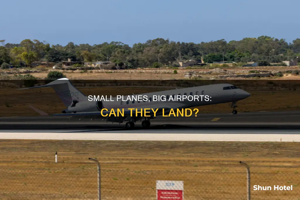 can little planes land at big airports