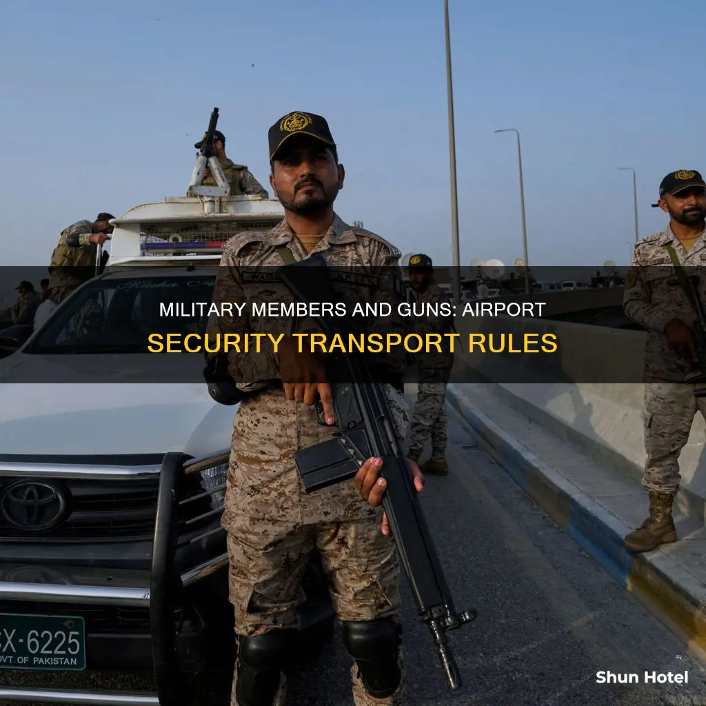 can military members transport their gun through airport security