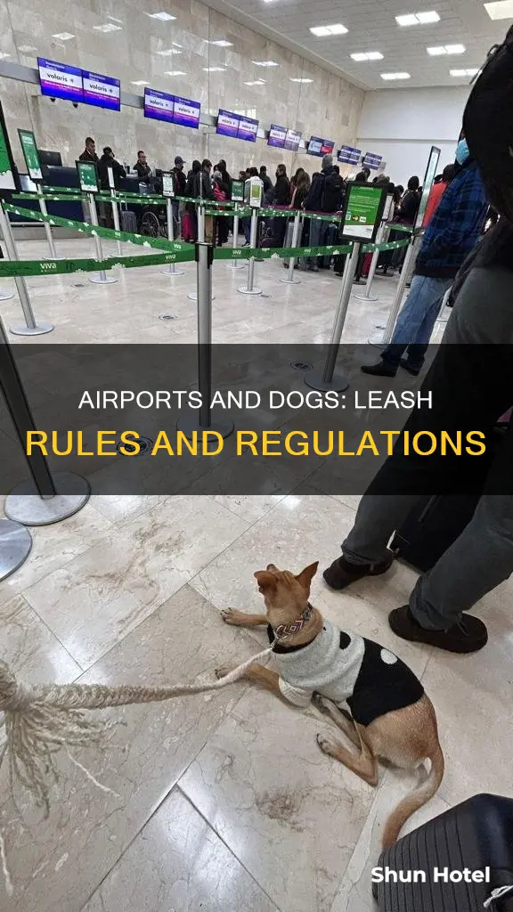 can my dog be on a leash at the airport