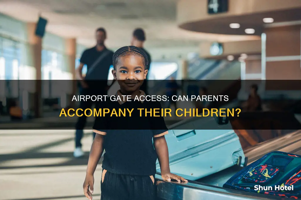 can parents accompany minors to airport gates