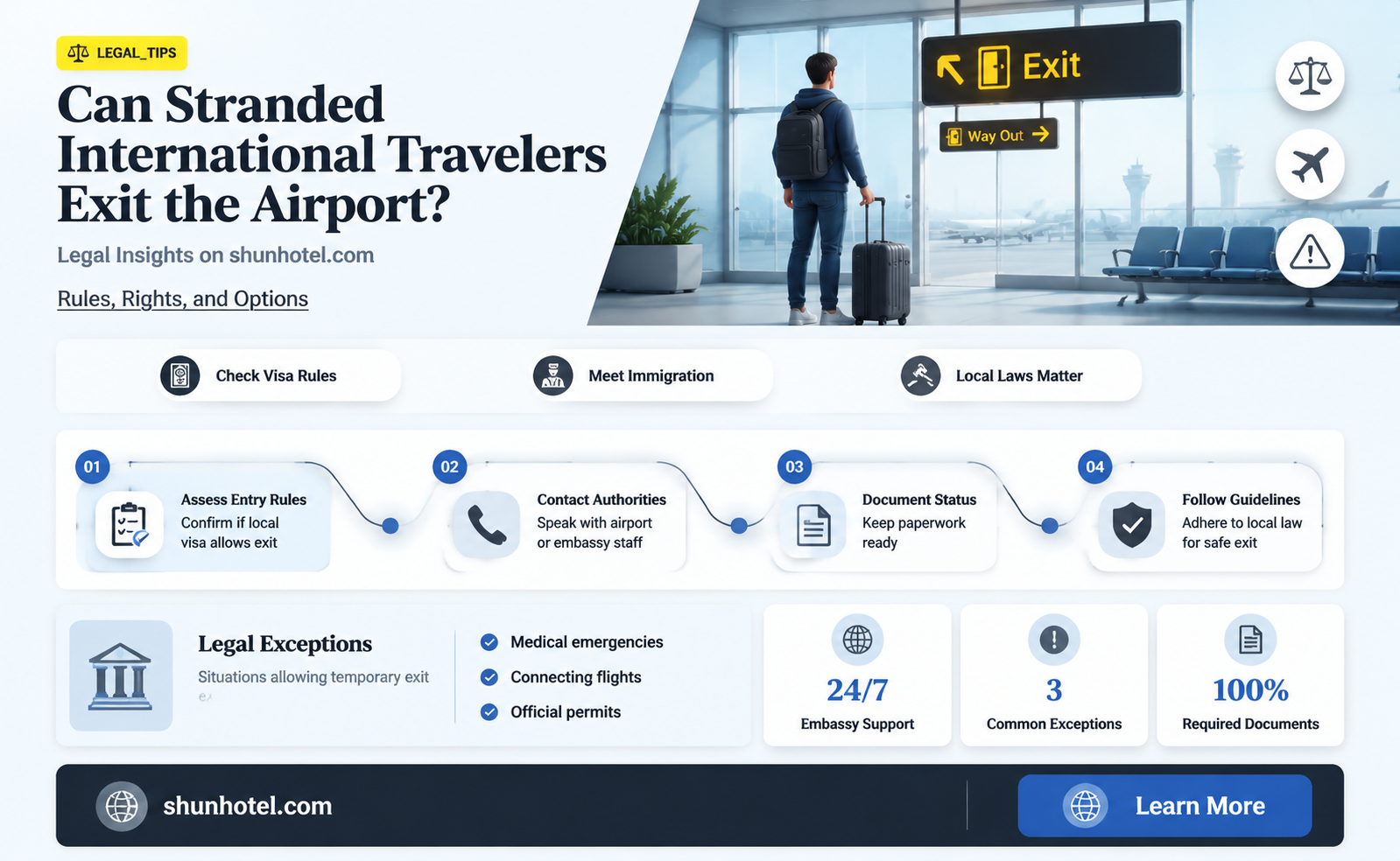 are stranded international travlers allowed to leave the airport