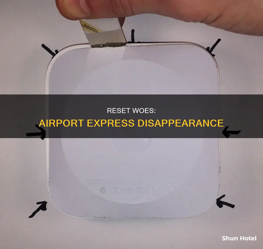 can t find airport express after reset