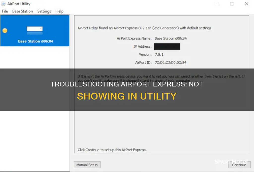 can t see airport express in utility