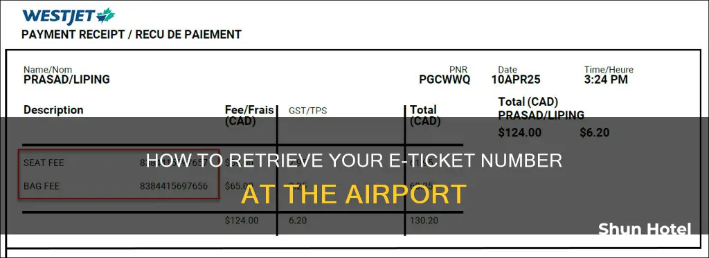 can to get e ticket number at airport