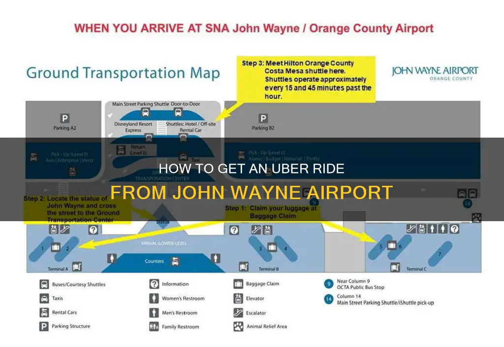 can uber drivers pick up at john wayne airport