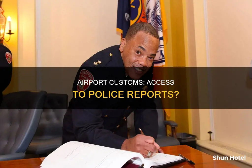 can us airport customs see police reports