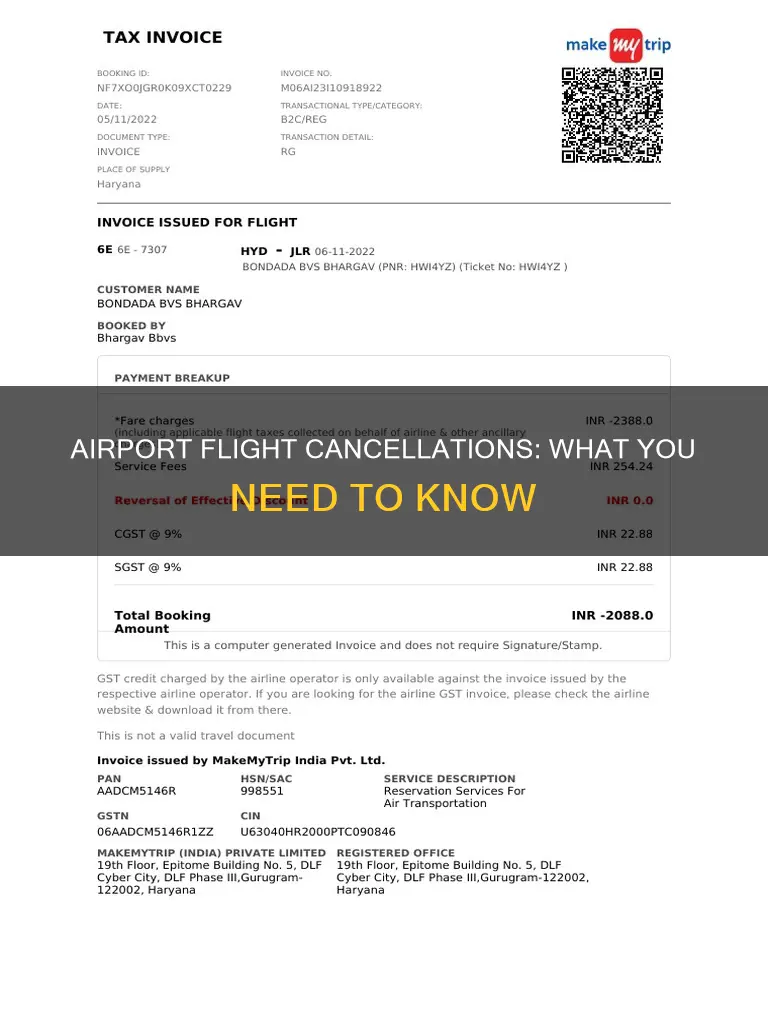 can we cancel flight ticket booked from airport