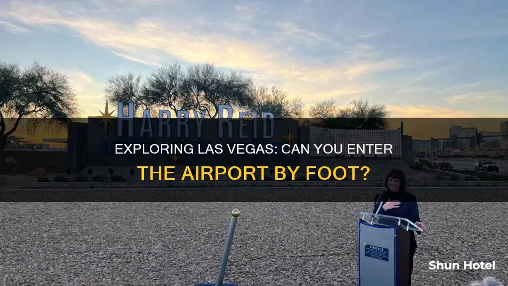 can we entee las vegas airport by foot