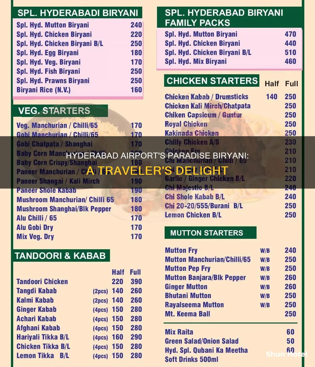 can we get paradise biryani at hyderabad airport