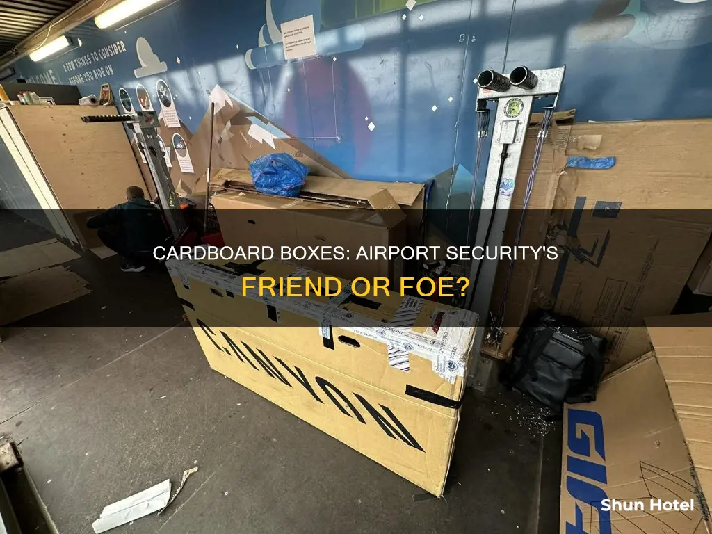 can you bring a card board box in the airport