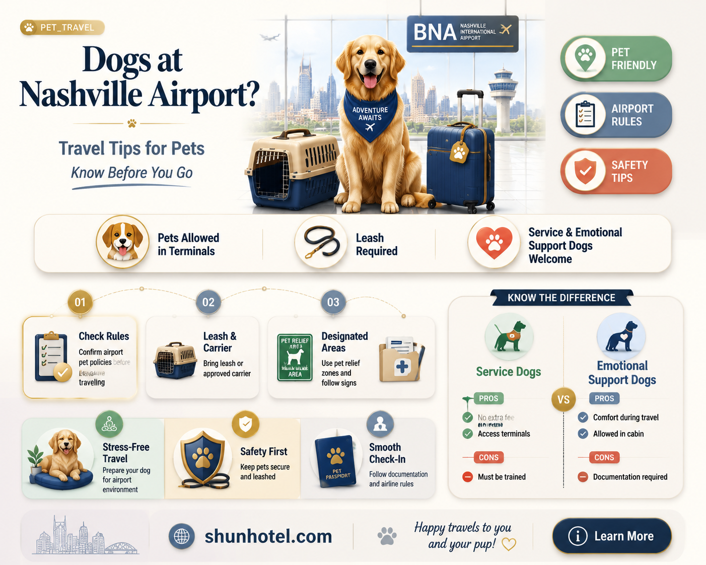 are dogs allowed in nashville airport