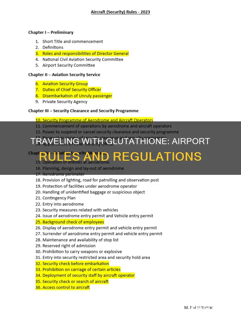 can you bring glutathione in airport