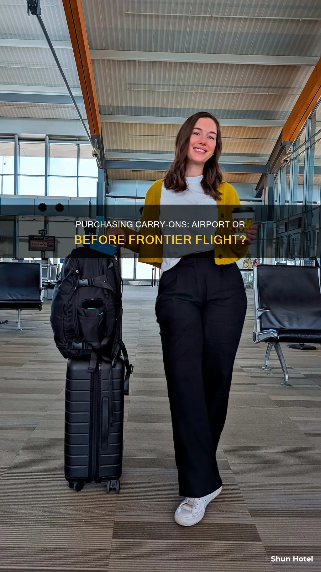 can you buy a carry on at the airport frontier