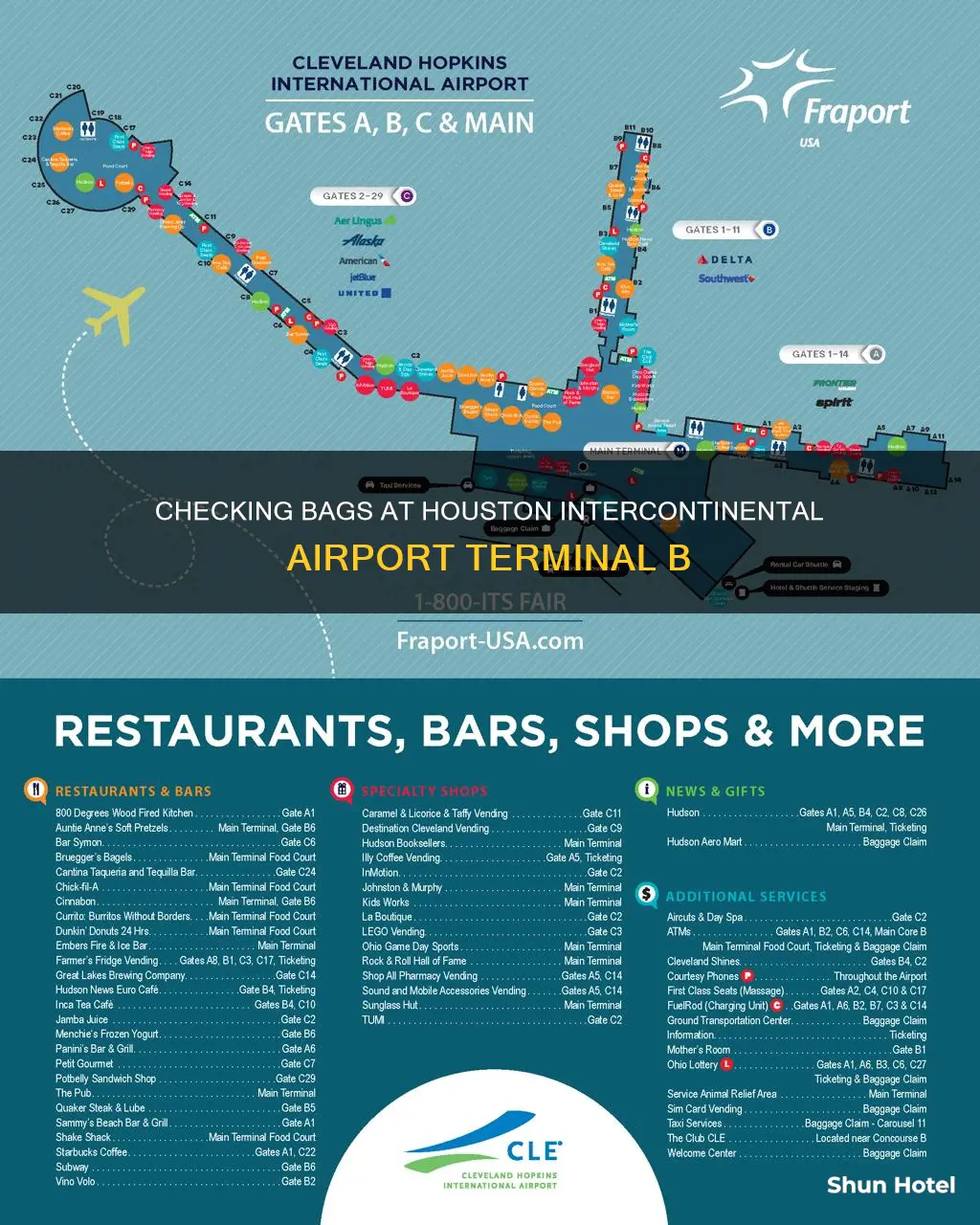 can you check bags at houston intercontinental airport terminal b