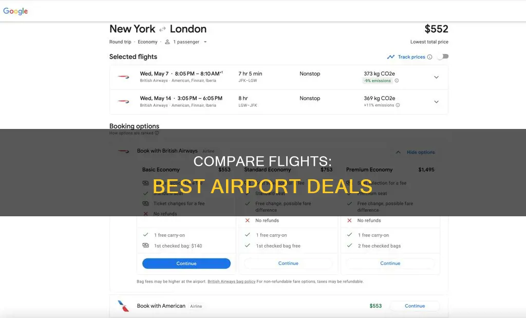 can you compare flights from different airports