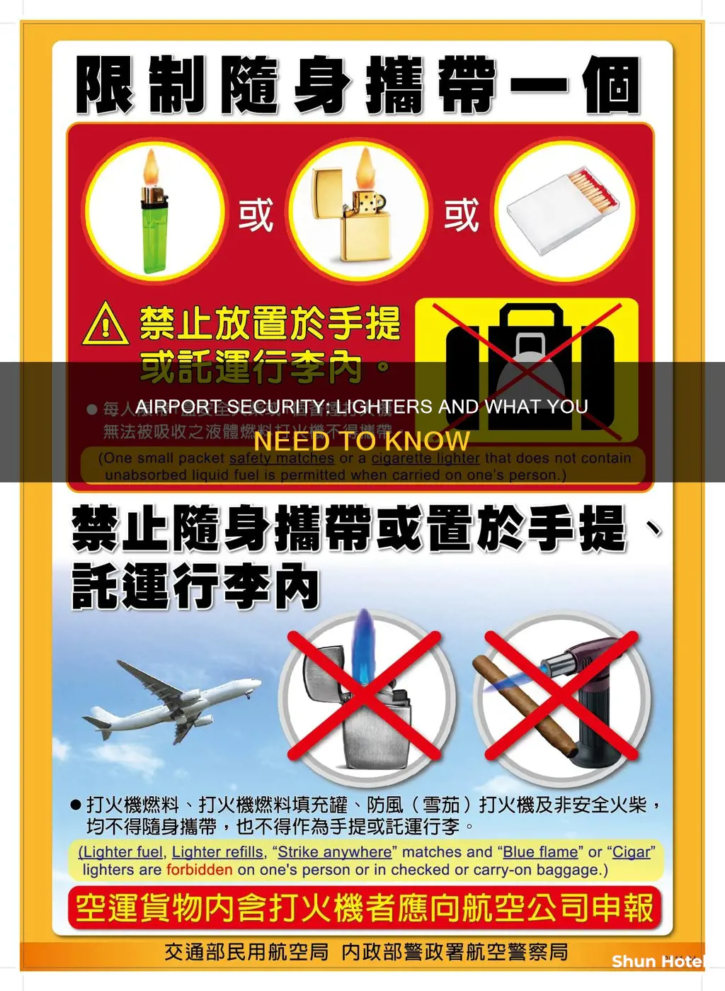 can you enter an airport with a lighter