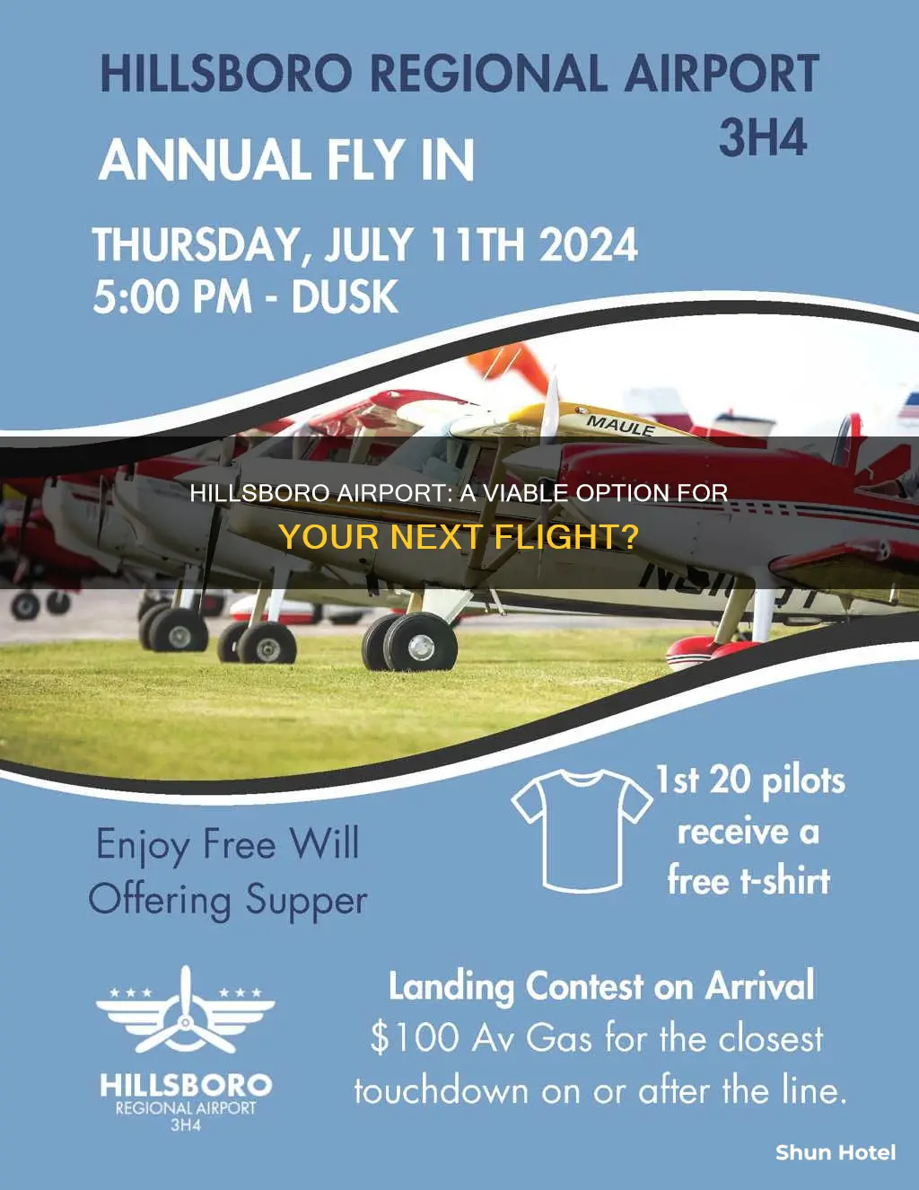 can you fly out of hillsboro airport