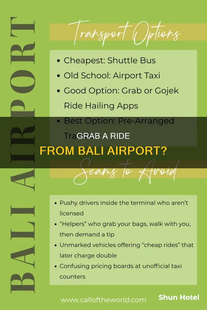 can you get a grab from bali airport