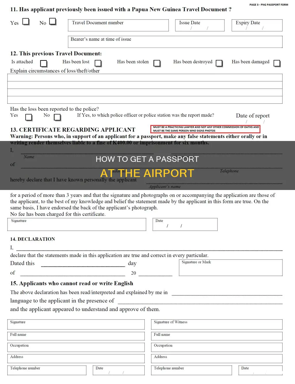 can you get a passport at the airport